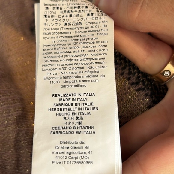 NWT Viscose & Wool Cardigan Cristina Gavioli , Made in Italy. Size S - Picture 7 of 8